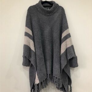 Barefoot Dreams CozyChic fringe poncho plus size